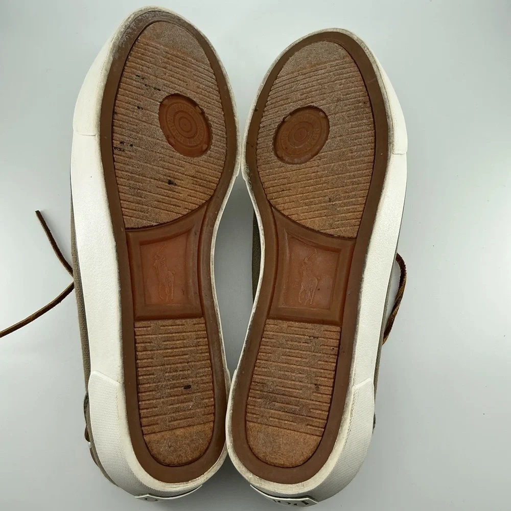 Polo Ralph Lauren Men’s Rylander Canvas Leather Details Boat Shoe Sz 9.5